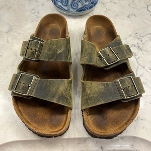 Women’s Birkenstock green leather